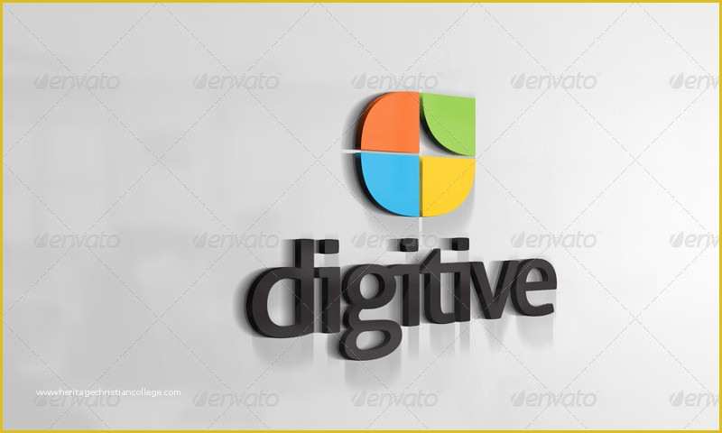 3d Wall Logo Mockup Template Free Of 21 Inspirational 3d Logo Designs