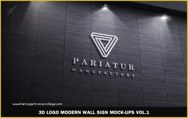 3d Wall Logo Mockup Template Free Of 3d Logo Signage Facade Wall Mock Ups Vol 2 by Kheathrow