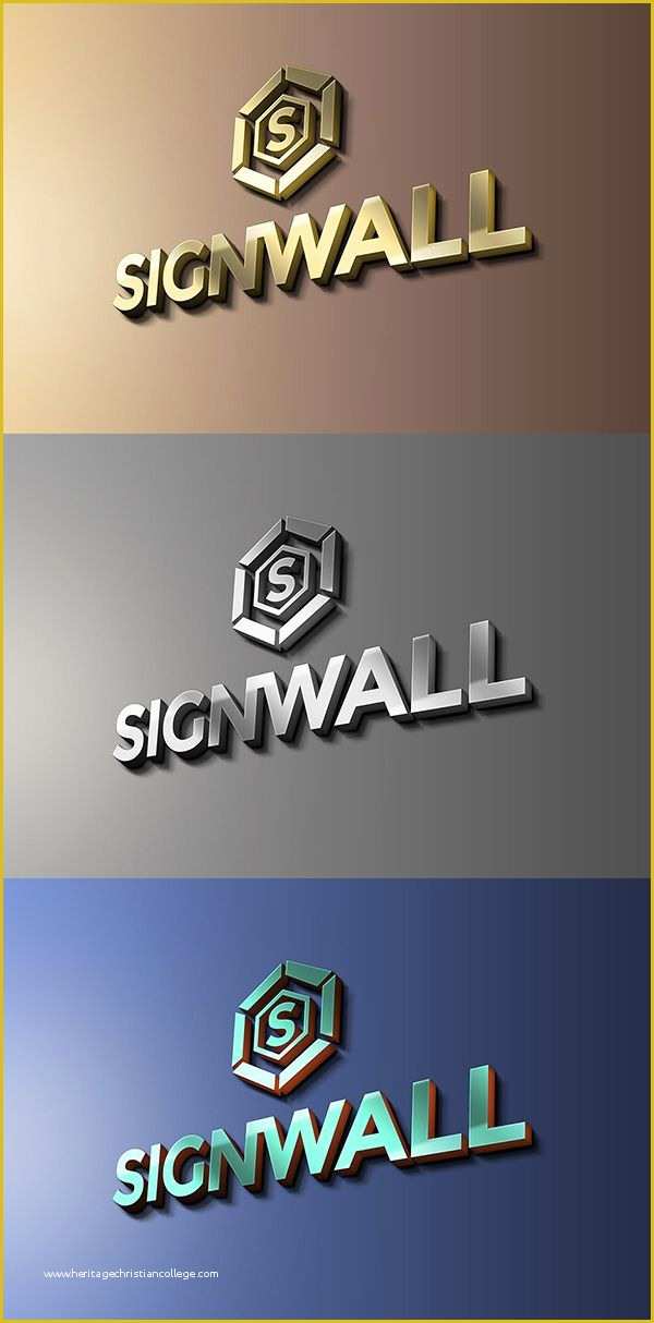 3d wall logo mockup