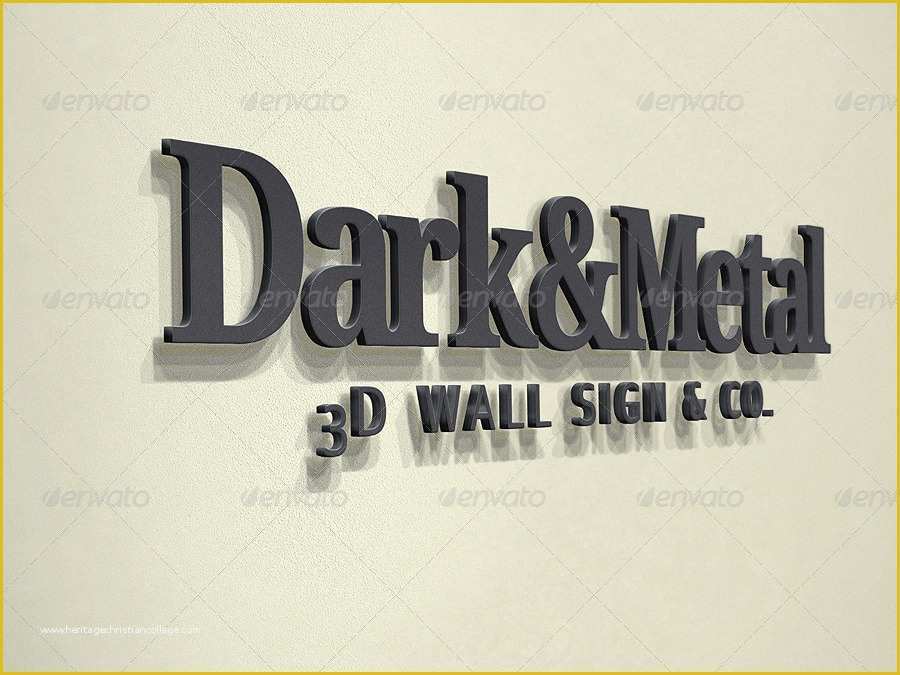 3d Wall Logo Mockup Template Free Of Realistic 3d Wall Logo Mockup Smart Template V 3 by