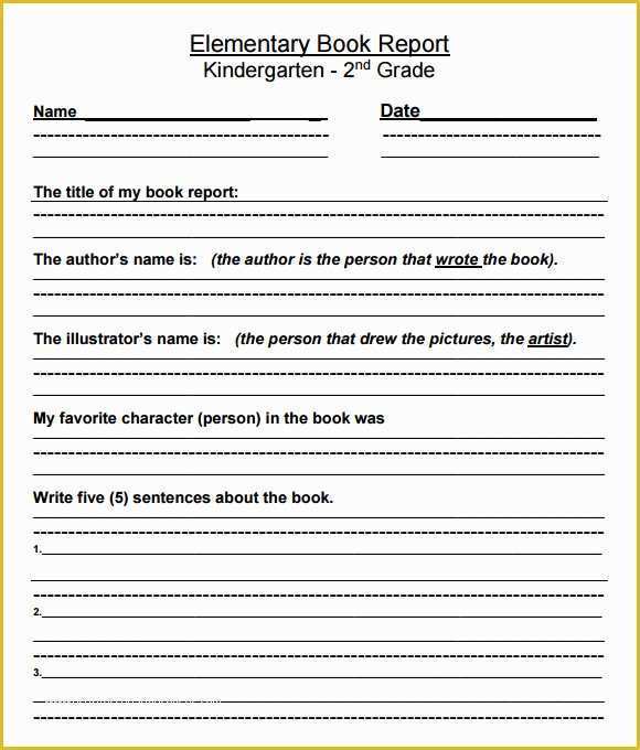 3rd Grade Book Report Template Free Of 10 Book Report Templates – Free Samples Examples