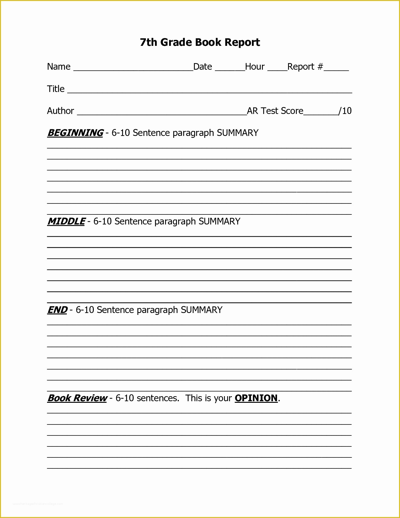 3rd Grade Book Report Template Free Of Book Report Template 9 Free Word 