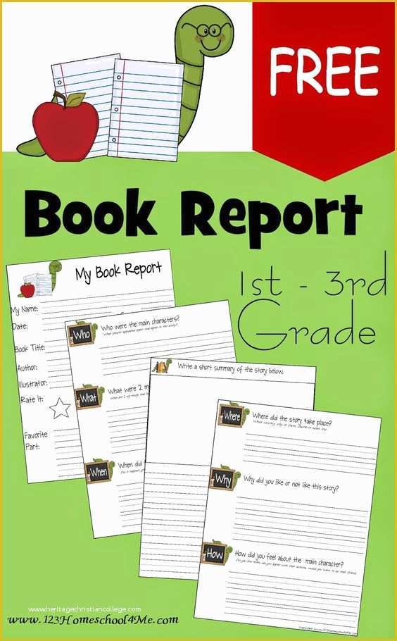 3rd Grade Book Report Template Free Of Book Report forms Free Printable Book Report forms for