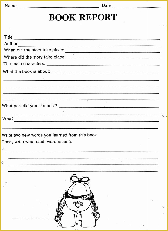 3rd Grade Book Report Template Free Of Book Report Outline 5th Grade