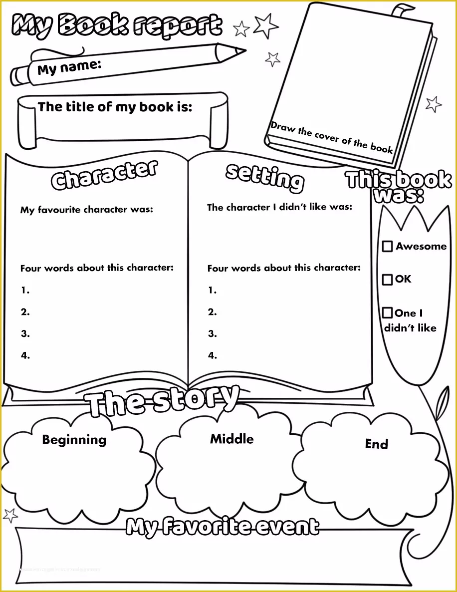 3rd Grade Book Report Template Free Printable