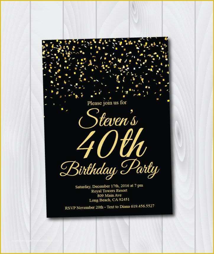40th Birthday Invitation Templates Free Printable Of 1000 Ideas About 40th Birthday Cards On Pinterest