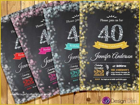 40th Birthday Invitation Templates Free Printable Of 24 40th Birthday Invitation Templates – Psd Ai