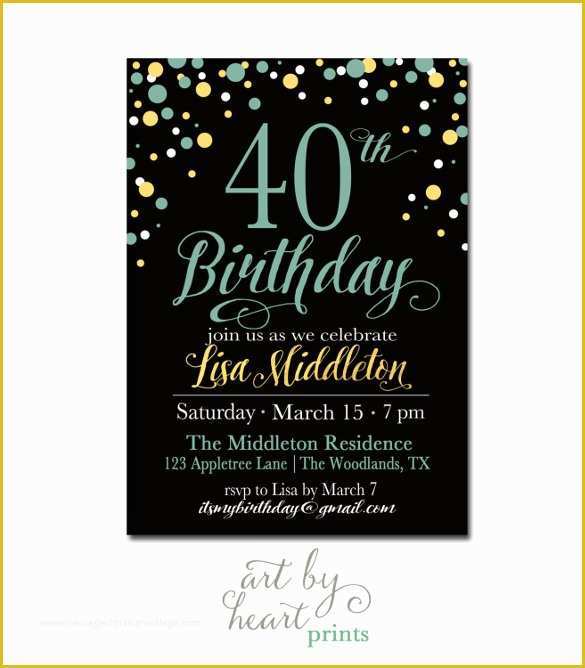 40th Birthday Invitation Templates Free Printable Of 24 40th Birthday Invitation Templates – Psd Ai