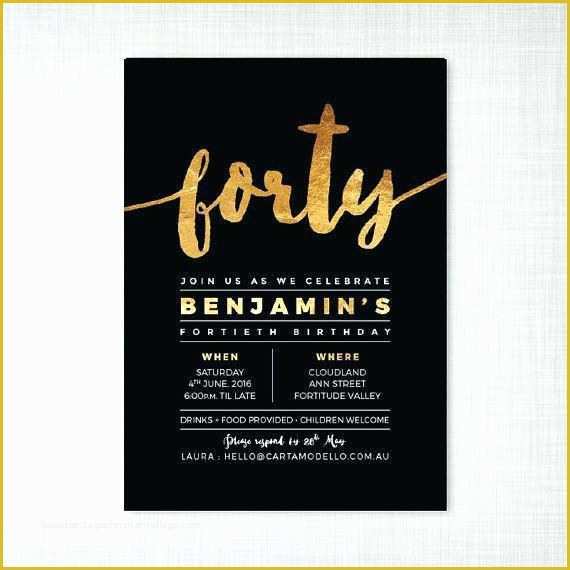 40th Birthday Invitation Templates Free Printable Of 40th Bday Party Invites Birthday Party Invitations Cozy