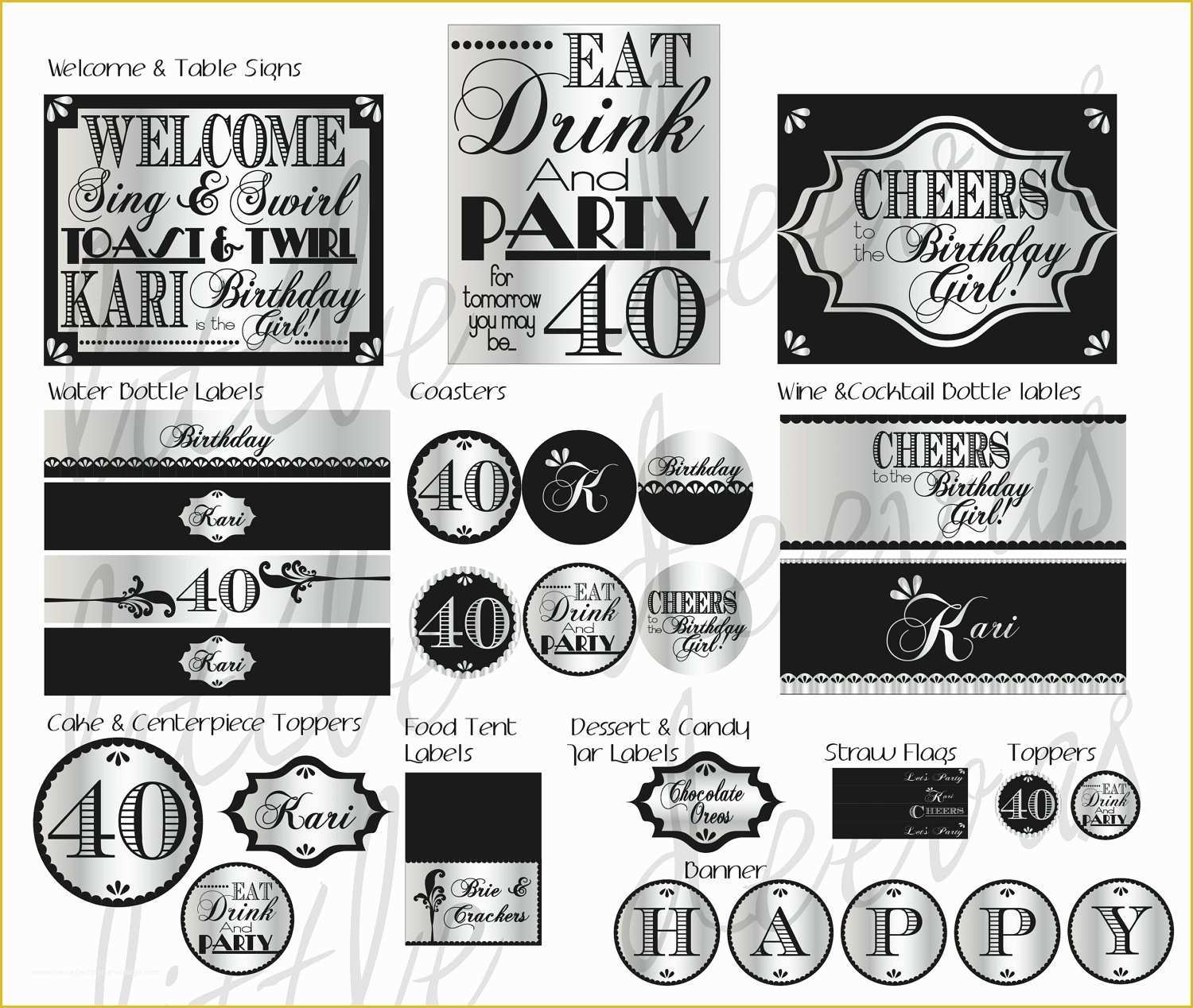 40th Birthday Invitation Templates Free Printable Of 40th Birthday Free Printable Signs