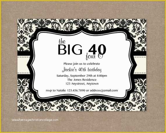 40th Birthday Invitation Templates Free Printable Of 40th Birthday Ideas 40th Birthday Invitation Templates