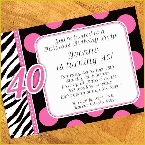 40th Birthday Invitation Templates Free Printable Of 40th Birthday Party Invitations Templates