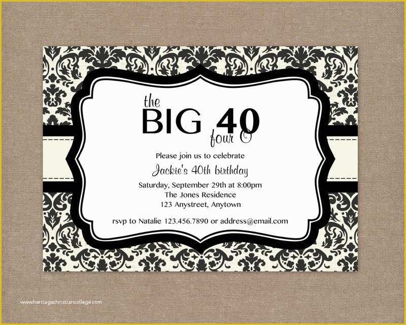 40th Birthday Invitation Templates Free Printable Of 8 40th Birthday Invitations Ideas and themes – Sample