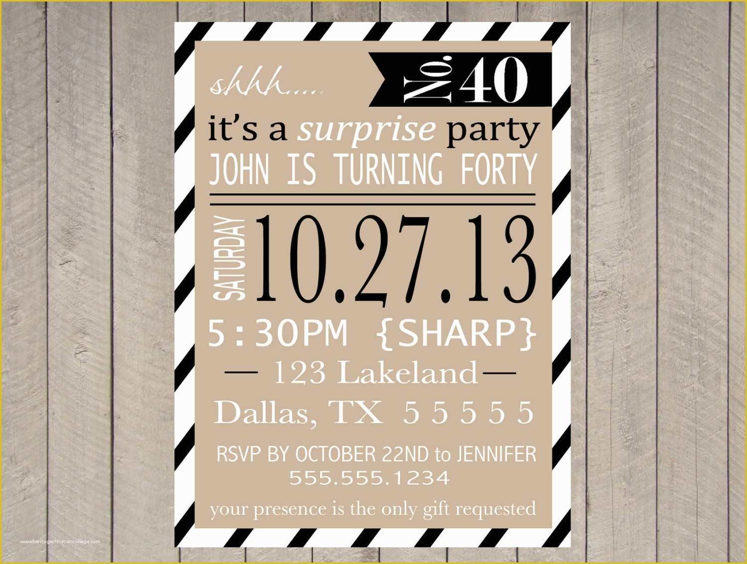 40th Birthday Invitation Templates Free Printable Of Items Similar to Adult Surprise Party Invitation Printable