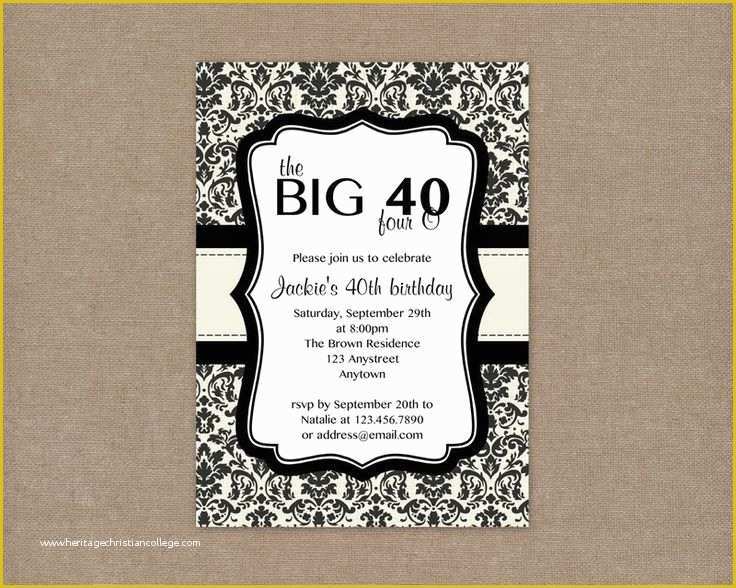 40th Invitations Free Templates Of 13 Best Images About True S 40th Birthday Ideas On