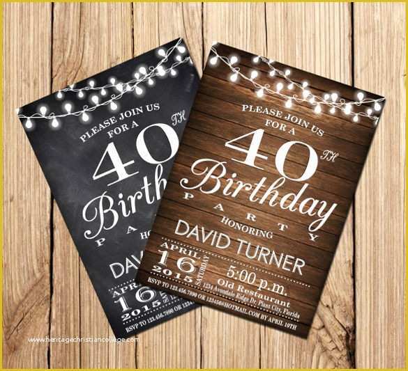 40th Invitations Free Templates Of 16 40th Birthday Invitations Psd Vector Eps Ai