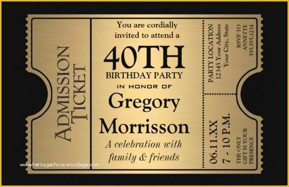 40th Invitations Free Templates Of 24 40th Birthday Invitation Templates – Psd Ai