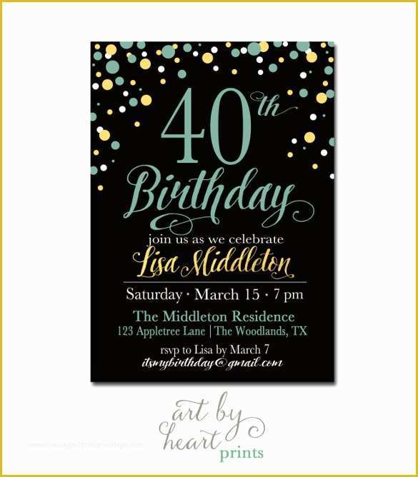 40th Invitations Free Templates Of 24 40th Birthday Invitation Templates – Psd Ai