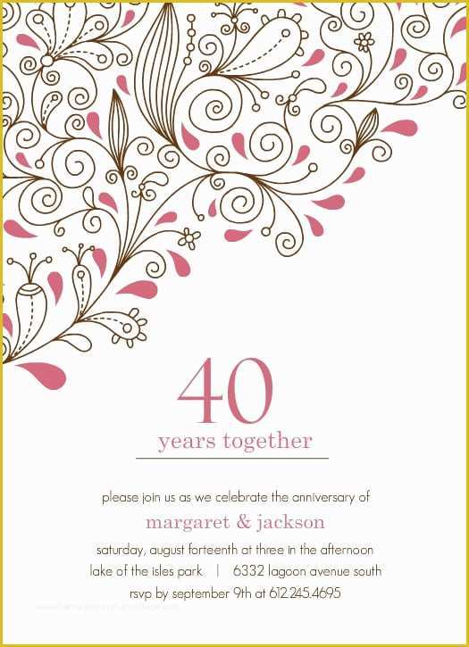 40th Invitations Free Templates Of 40th Anniversary Template Invitation – orderecigsjuicefo