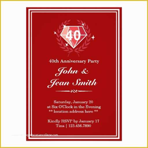 40th Invitations Free Templates Of 40th Anniversary Template Invitation – orderecigsjuicefo