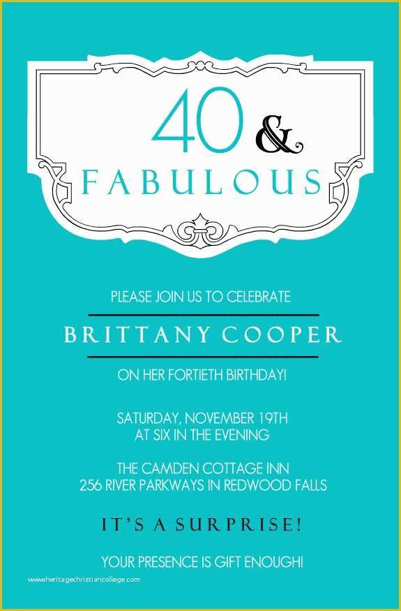 40th Invitations Free Templates Of 40th Birthday Ideas Free 40th Birthday Invitation