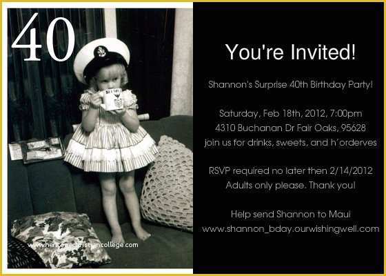 40th Invitations Free Templates Of Free Printable Surprise 40th Birthday Invitations