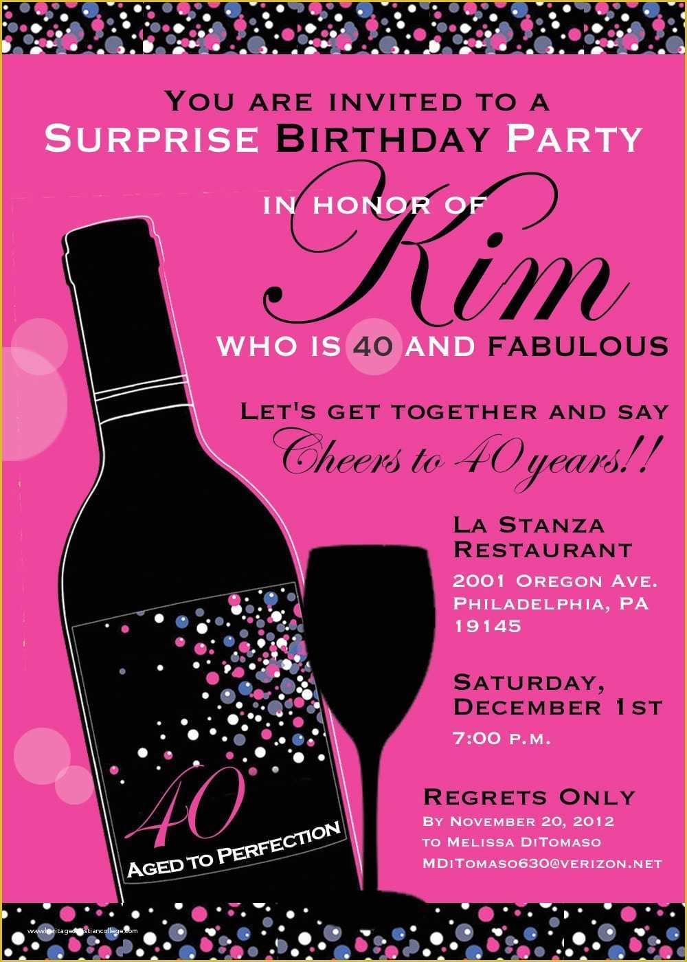 40th Invitations Free Templates Of Surprise 40th Birthday Invitation Free Template