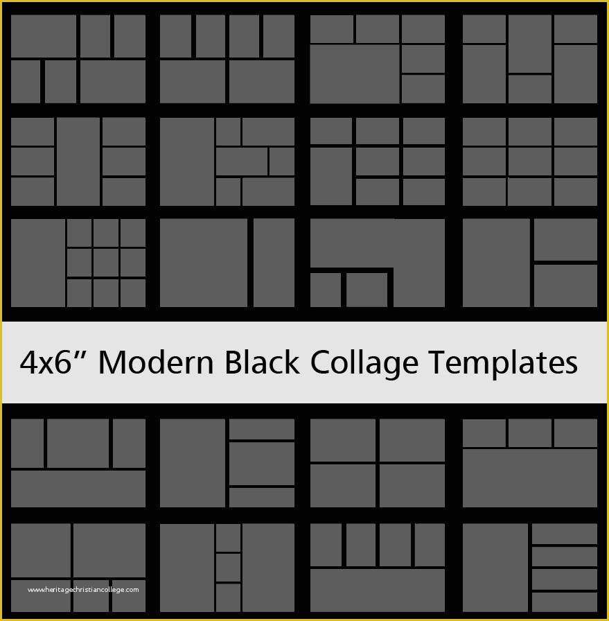 4x6 Photo Collage Template Free Of 4x6” Modern Black Collage Templates – Discovery Center Store