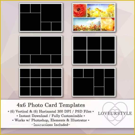 4x6 Photo Collage Template Free Of 4x6 Template Pack 12 Card Templates