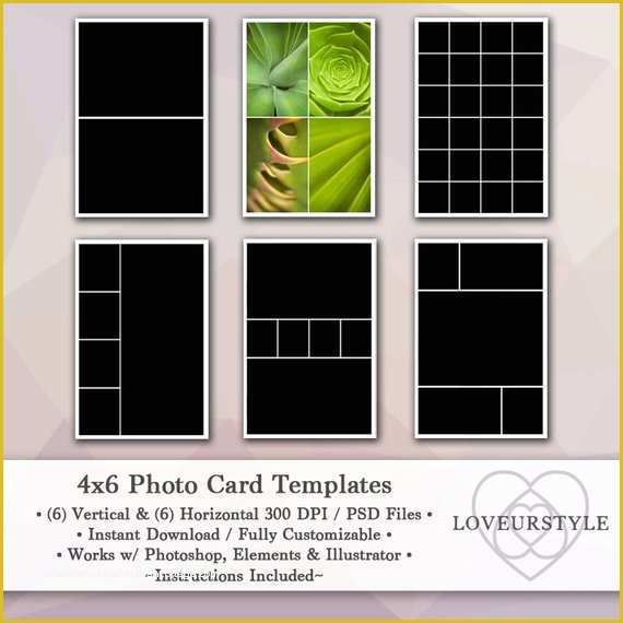 4x6 Photo Collage Template Free Of 4x6 Template Pack 12 Card Templates