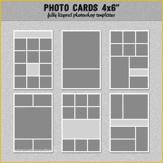 4x6 Photo Collage Template Free Of 6 Card Templates 4x6" Set 1 Instagram Collage