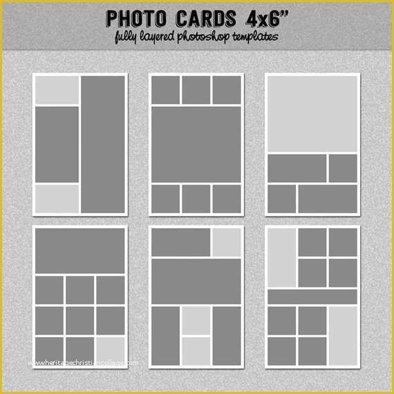 4x6 Photo Collage Template Free Of 6 Card Templates 4x6" Set 2 Instagram Collage