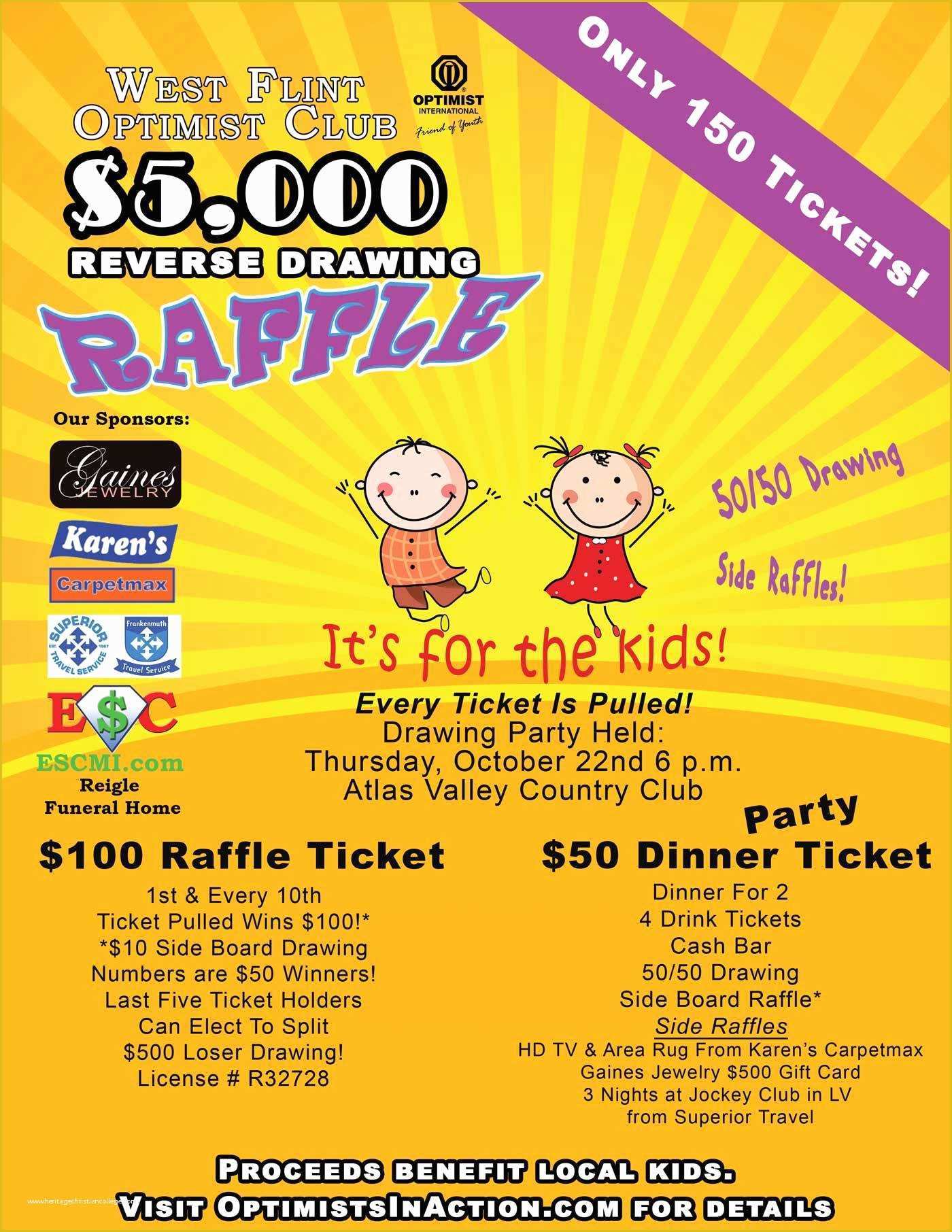 50 50 Raffle Flyer Template Free Of West Flint Optimists Hosts 29th Annual $5 000 Reverse Raffle