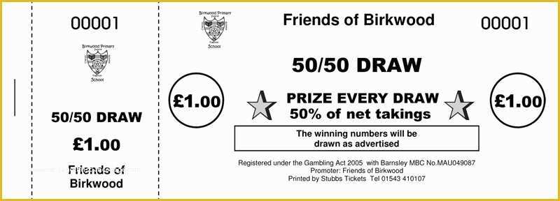 50 50 Raffle Ticket Template Free Of 50 50 Tickets · 50 50 Raffle Ticket Printers Uk