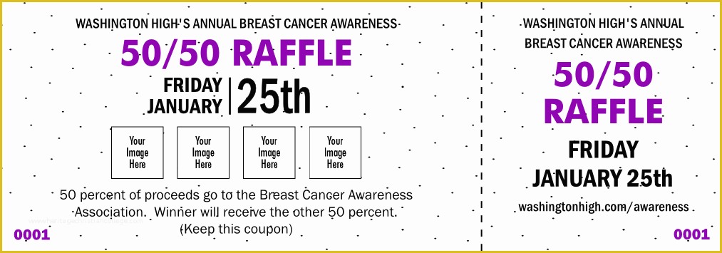 50 50 Raffle Ticket Template Free Of Dots 50 50 Purple Raffle Ticket