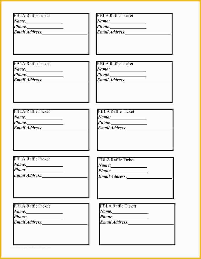 50 50 Raffle Ticket Template Free Of Free Printable Raffle Ticket Template