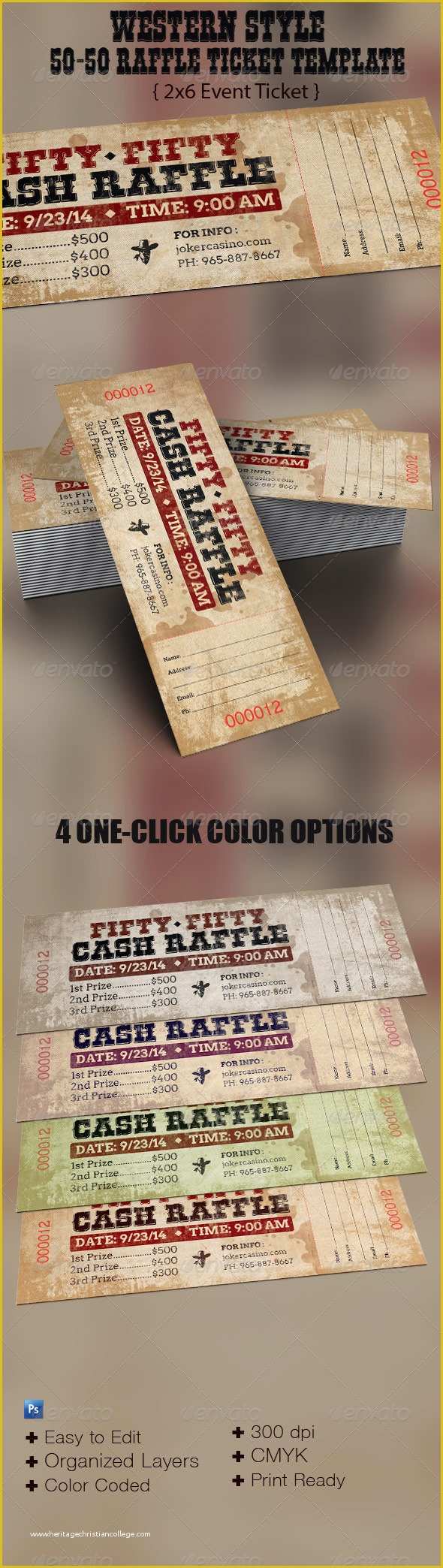 50 50 Raffle Ticket Template Free Of Graphicriver the Western Style 50 50 Raffle Ticket