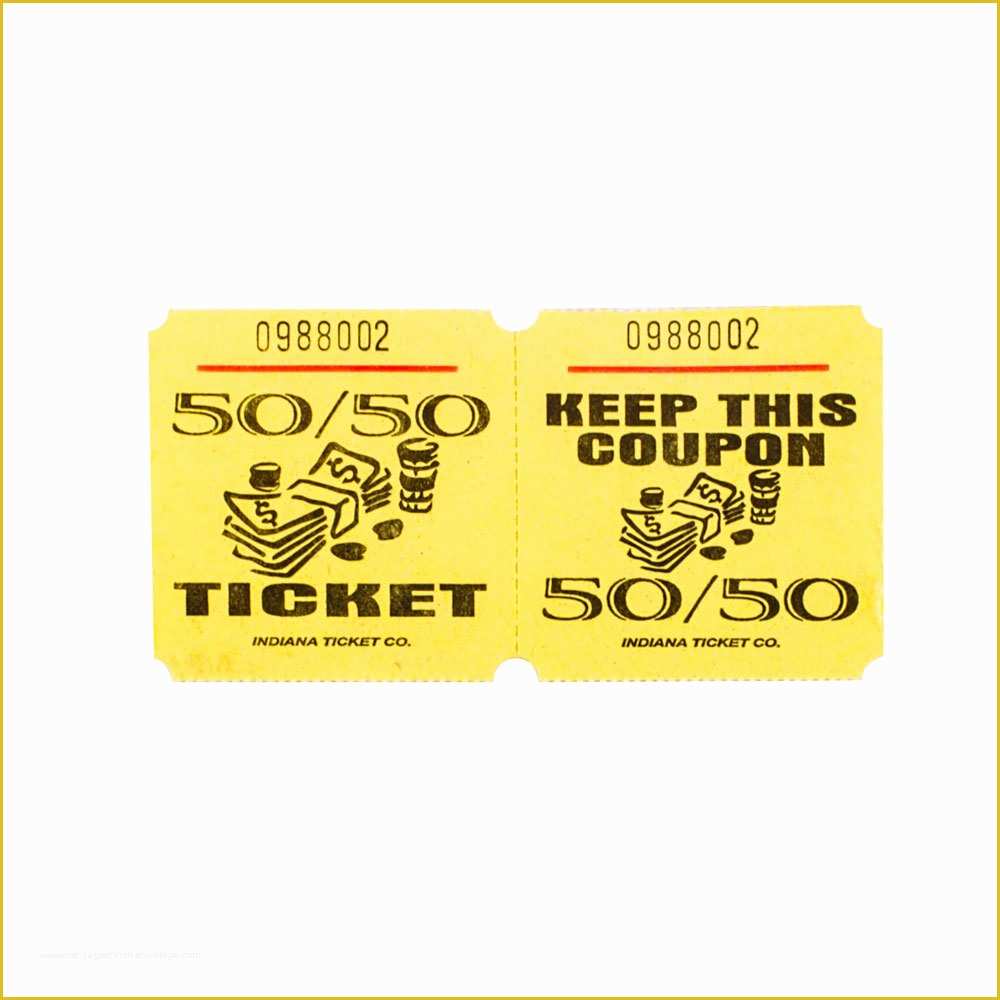 50 50 Raffle Ticket Template Free Of Yellow 50 50 Marquee Raffle Tickets 1000 Roll