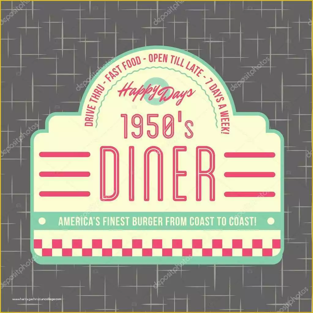 50s Diner Menu Templates Free Download Of 1950s Diner Style Logo Design — Stock Vector