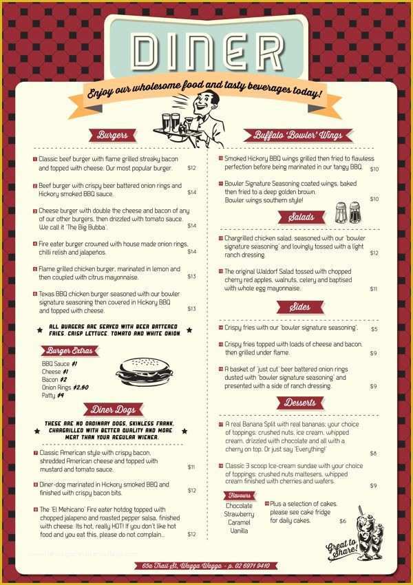 50s Diner Menu Templates Free Download Of 25 Best Ideas About Diner 
