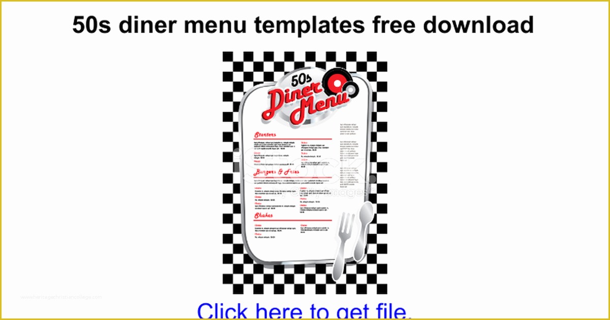 50s Diner Menu Templates Free Download Of 50s Diner Menu Templates Free Google Docs