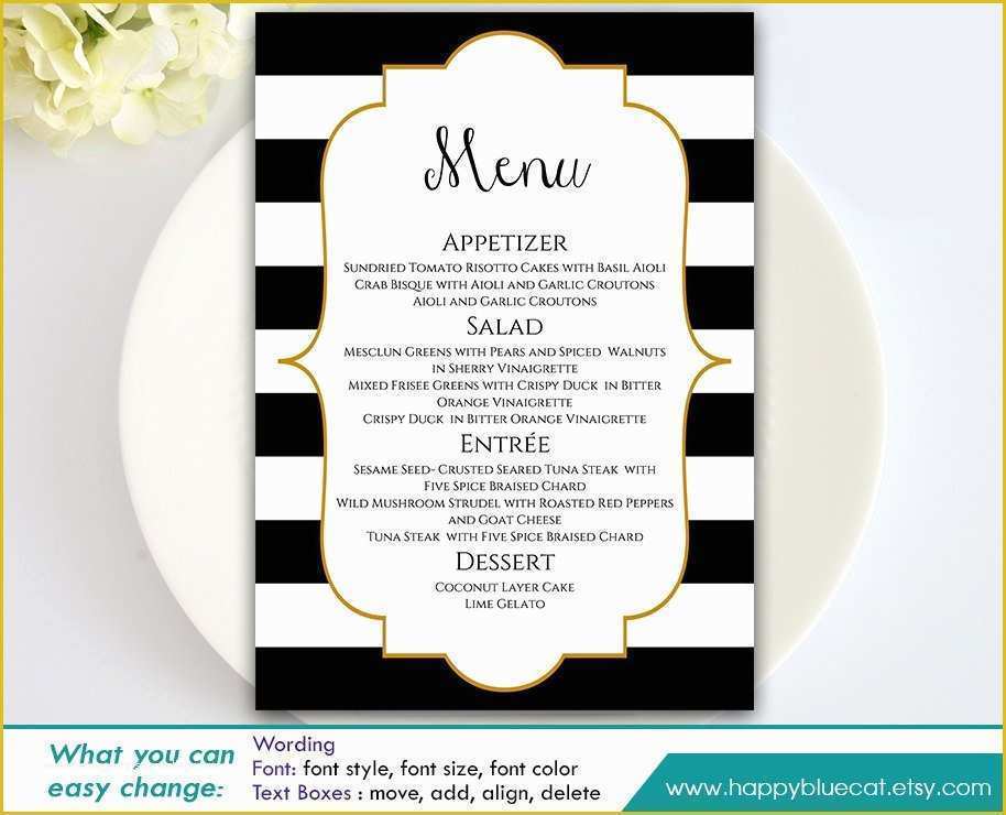 50s Diner Menu Templates Free Download Of Diy Printable Wedding Menu Template Instant Download