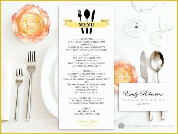 50s Diner Menu Templates Free Download Of Printable Gold Menu Free Place Card Template Self Print