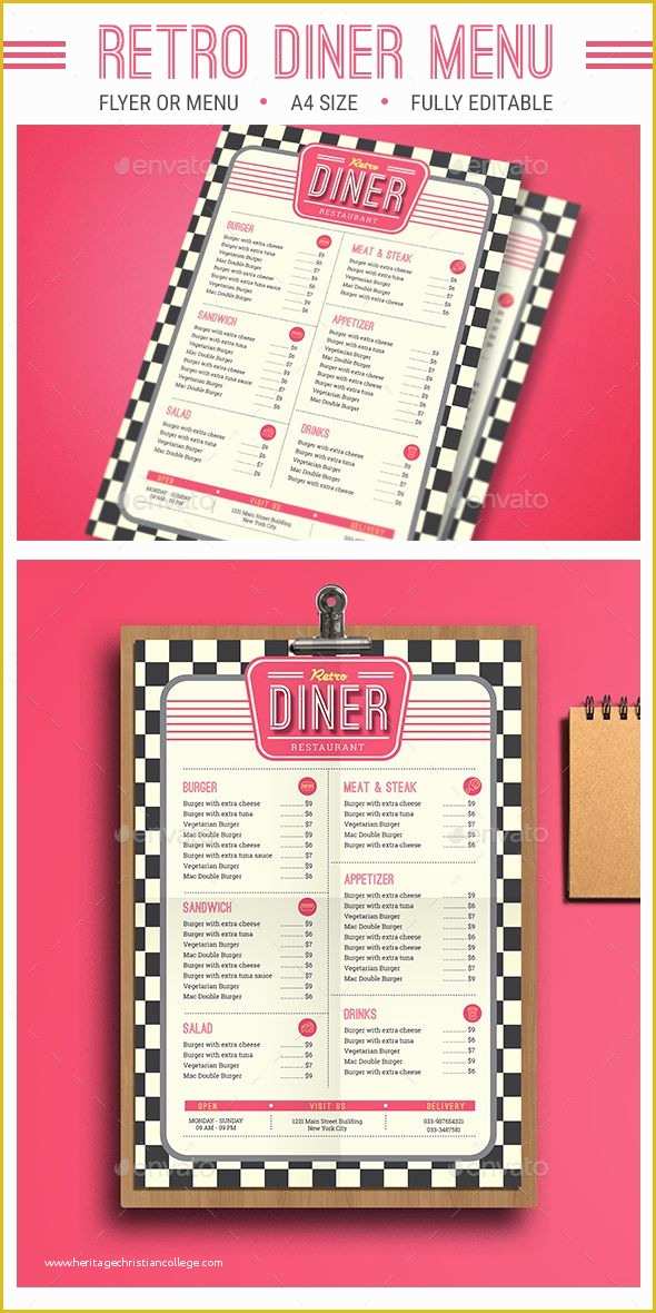 50s Diner Menu Templates Free Download Of Retro Diner Menu