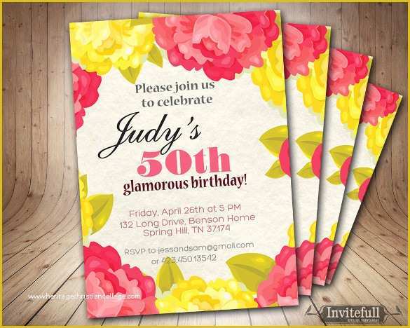 50th Birthday Invitation Templates Word Free Of 15 Adult Birthday Invitation Templates Psd Vector Eps