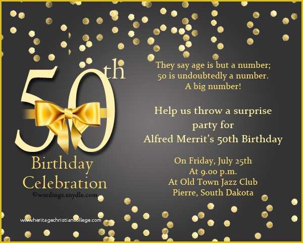 50th Birthday Invitation Templates Word Free Of 50th Birthday Invitation Wording Samples Wordings and