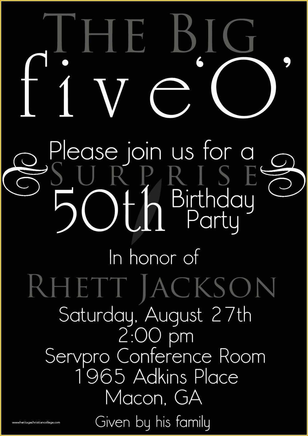 50th Birthday Invitation Templates Word Free Of 9 Free Surprise 50th Birthday Party Invitations Templates