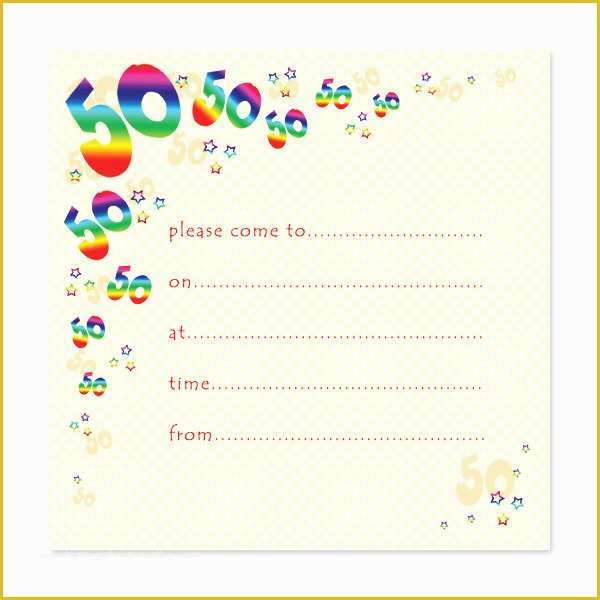 50th Birthday Invitation Templates Word Free Of Blank 50th Birthday Party Invitations Templates