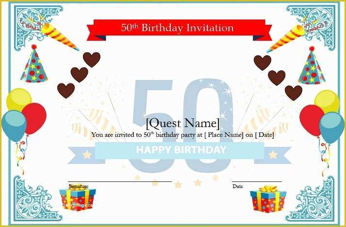 50th Birthday Invitation Templates Word Free Of Download for for Microsoft Fice 2003 2007 2010 2013 2016