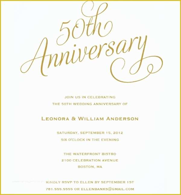 50th Wedding Anniversary Invitations Free Templates Of 22 Wedding Anniversary Invitation Card Templates Word